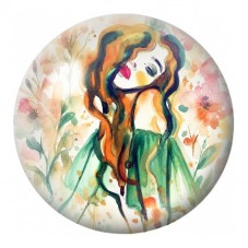 Cabochon en Verre Illustré Couple Enlacé à l’Aquarelle 12 à 25mm pour la Création de Bijoux Fantaisie - DIY