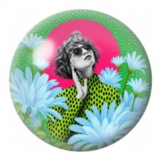 Cabochon en Verre Illustré Femme aux Lunettes et Marguerites 12 à 25mm pour la Création de Bijoux Fantaisie - DIY