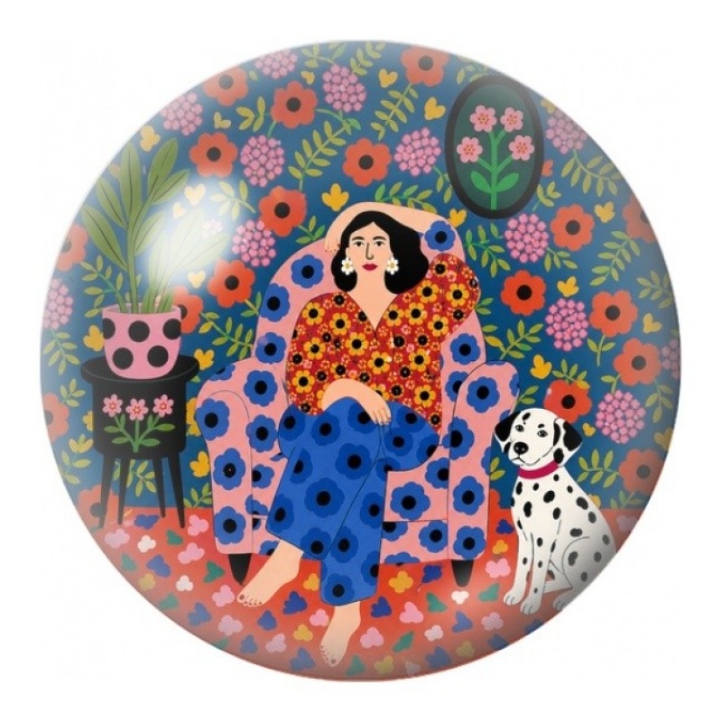 Cabochon en Verre Illustré Femme au Léopard Fleuri 12 à 25mm