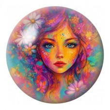 Cabochon en Verre Illustré Visage aux Couleurs Vives 12 à 25mm pour la Création de Bijoux Fantaisie - DIY