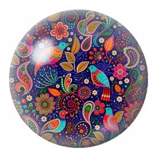 Cabochon en Verre Illustré Oiseau au Jardin Paisley 12 à 25mm pour la Création de Bijoux Fantaisie - DIY