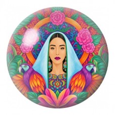 Cabochon en Verre Illustré Femme aux Ailes Colorées 12 à 25mm pour la Création de Bijoux Fantaisie - DIY