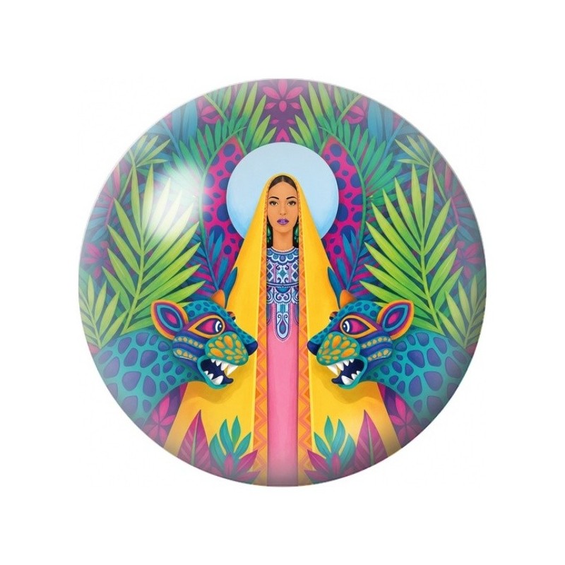 Cabochon en Verre Illustré Madone aux Papillons 12 à 25mm