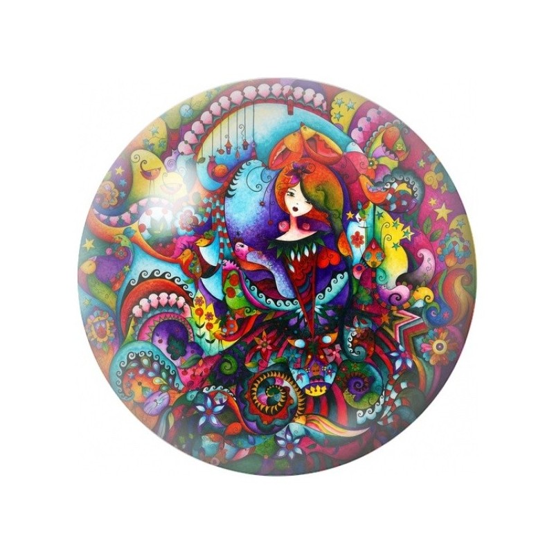 Cabochon en Verre Illustré Danseuse au Jardin Fantastique 12 à 25mm