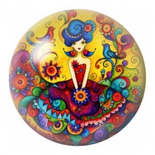 Cabochon en Verre Illustré Fée aux Fleurs Colorées 12 à 25mm pour la Création de Bijoux Fantaisie - DIY