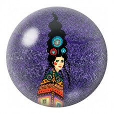 Cabochon en Verre Illustré Femme à la Coiffe Totem 12 à 25mm pour la Création de Bijoux Fantaisie - DIY