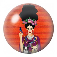 Cabochon en Verre Illustré Femme au Colibri 12 à 25mm pour la Création de Bijoux Fantaisie - DIY