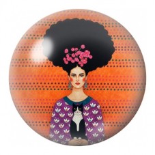 Cabochon en Verre Illustré Femme aux Papillons Violets 12 à 25mm pour la Création de Bijoux Fantaisie - DIY