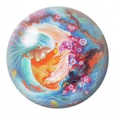 Cabochon en Verre Illustré Poissons Yin Yang 12 à 25mm pour la Création de Bijoux Fantaisie - DIY
