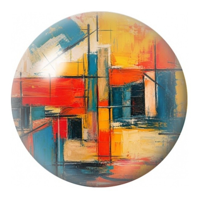 Cabochon en Verre Illustré Ville au Soleil Rouge 12 à 25mm
