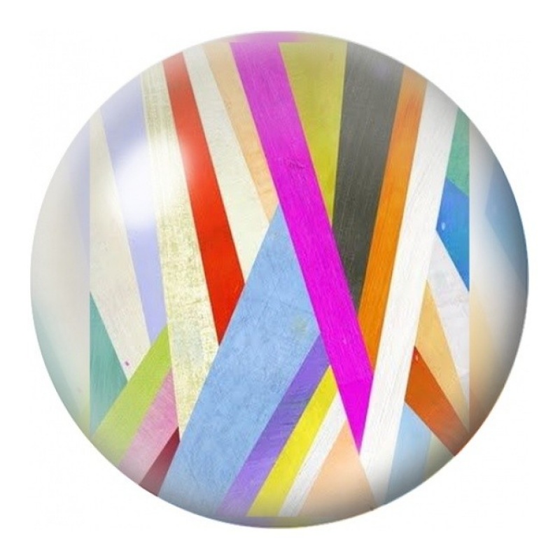 Cabochon en Verre Illustré Rubans Géométriques Colorés 12 à 25mm
