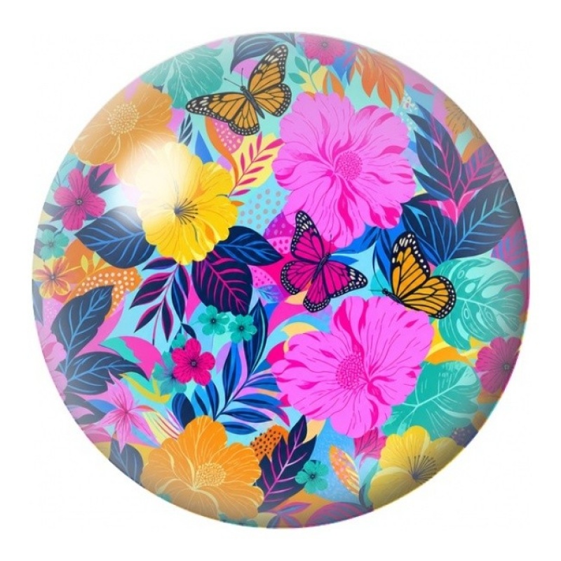 Cabochon en Verre Illustré Fleurs Tropicales Néon 12 à 25mm