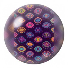 Cabochon en Verre Illustré Yeux Mystiques sur Fond Violet 12 à 25mm pour la Création de Bijoux Fantaisie - DIY
