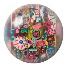 Cabochon en Verre Illustré Collage Urbain Rose 12 à 25mm pour la Création de Bijoux Fantaisie - DIY