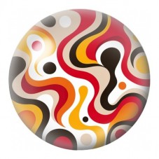 Cabochon en Verre Illustré Vagues Rétro Orange 12 à 25mm pour la Création de Bijoux Fantaisie - DIY