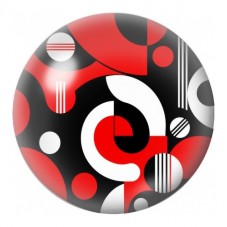 Cabochon en Verre Illustré Spirale Rouge Noire et Blanche 12 à 25mm pour la Création de Bijoux Fantaisie - DIY