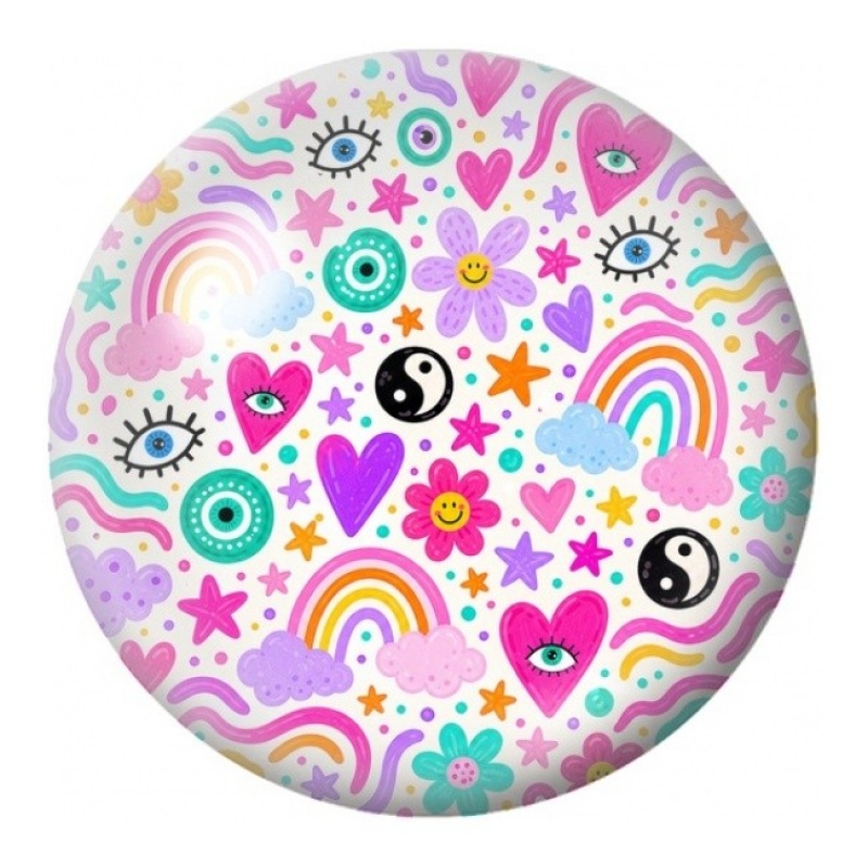 Cabochon en Verre Illustré Arc-en-Ciel Kawaii 12 à 25mm