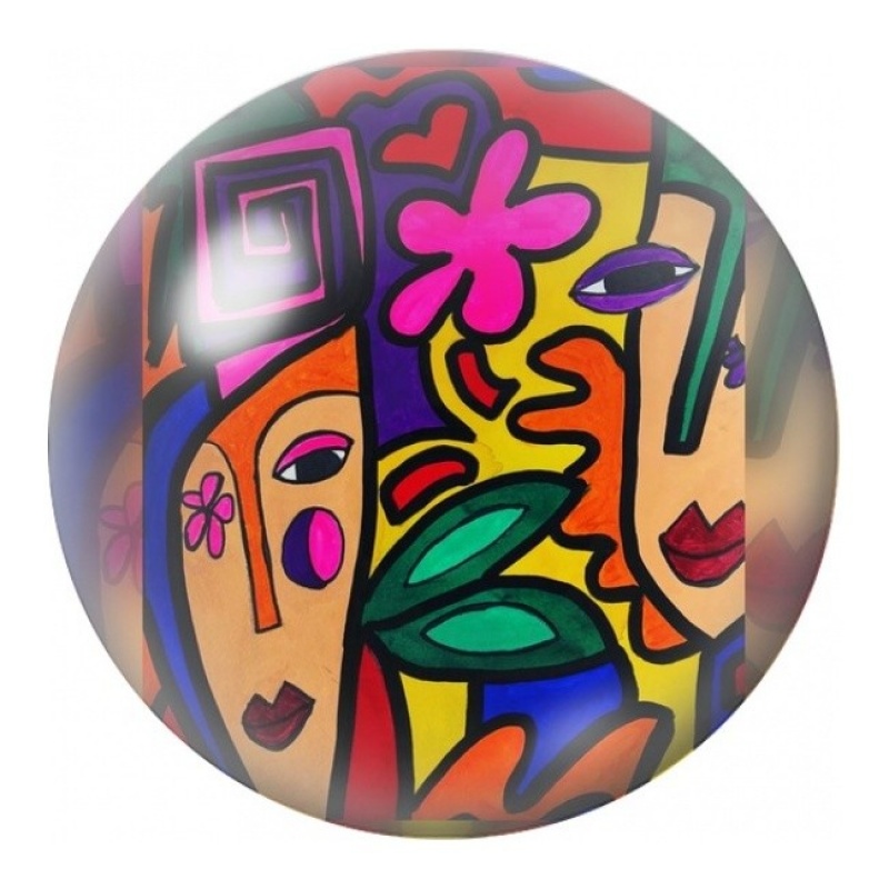 Cabochon en Verre Illustré Visages et Fleur Pop Art 12 à 25mm