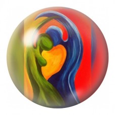 Cabochon en Verre Illustré Cœur dans les Vagues Colorées 12 à 25mm pour la Création de Bijoux Fantaisie - DIY