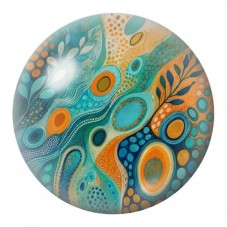 Cabochon en Verre Illustré Galets Paisley Turquoise 12 à 25mm pour la Création de Bijoux Fantaisie - DIY