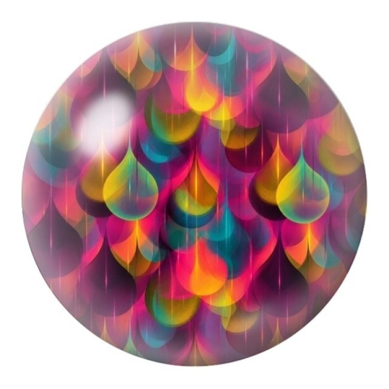 Cabochon en Verre Illustré Écailles Arc-en-Ciel 12 à 25mm