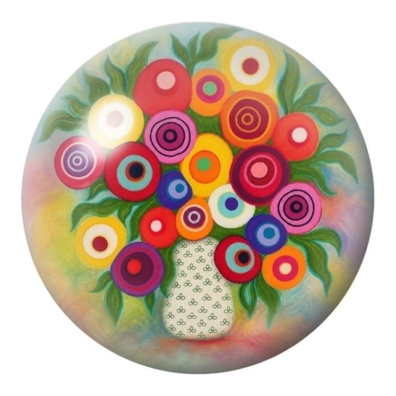 Cabochon en Verre Illustré Bouquet de Fleurs Rondes 12 à 25mm