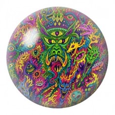 Cabochon en Verre Illustré Félin Psychédélique 12 à 25mm pour la Création de Bijoux Fantaisie - DIY