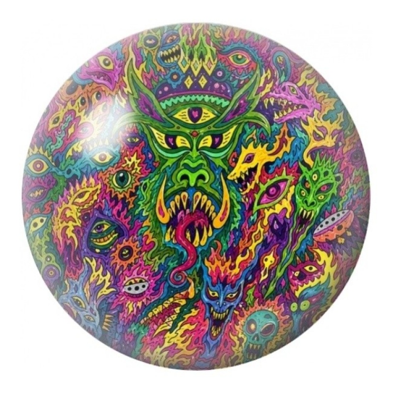 Cabochon en Verre Illustré Félin Psychédélique 12 à 25mm