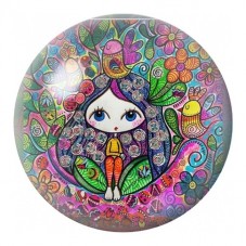 Cabochon en Verre Illustré Poupée au Jardin Paisley 12 à 25mm pour la Création de Bijoux Fantaisie - DIY