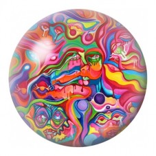 Cabochon en Verre Illustré Voyage Psychédélique Coloré 12 à 25mm pour la Création de Bijoux Fantaisie - DIY