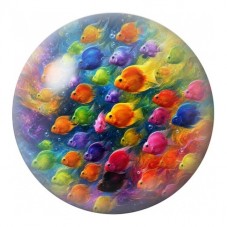 Cabochon en Verre Illustré Fleurs à l’Aquarelle Vive 12 à 25mm pour la Création de Bijoux Fantaisie - DIY