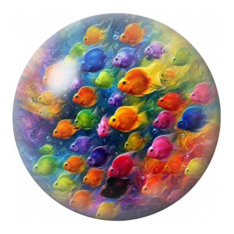 Cabochon en Verre Illustré Fleurs à l’Aquarelle Vive 12 à 25mm