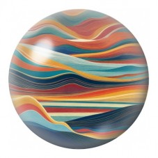 Cabochon en Verre Illustré Strates Ondulées Colorées 12 à 25mm pour la Création de Bijoux Fantaisie - DIY
