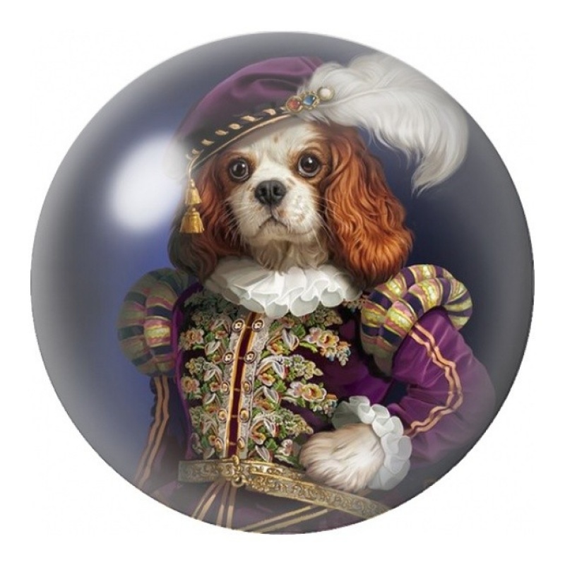 Cabochon en Verre Illustré Chien Aristocrate Violet 12 à 25mm