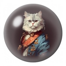 Cabochon en Verre Illustré Chat Noble en Habit Bleu 12 à 25mm pour la Création de Bijoux Fantaisie - DIY