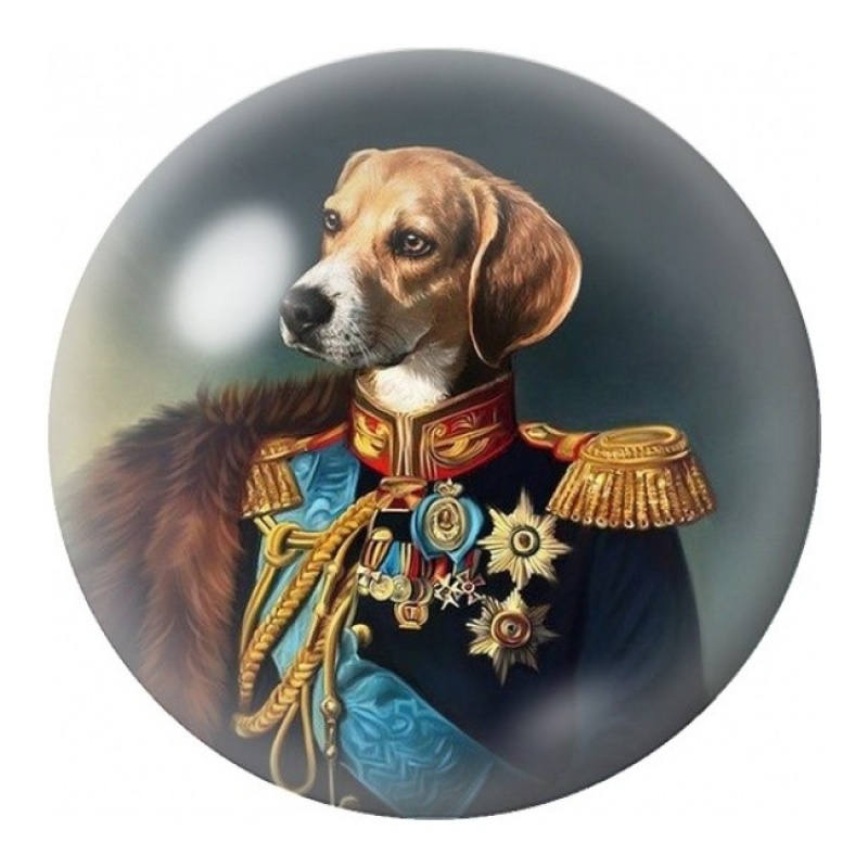 Cabochon en Verre Illustré Chien Officier Décoré 12 à 25mm