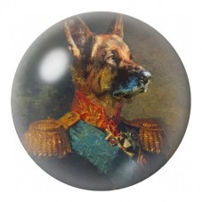 Cabochon en Verre Illustré Berger Allemand Officier 12 à 25mm pour la Création de Bijoux Fantaisie - DIY