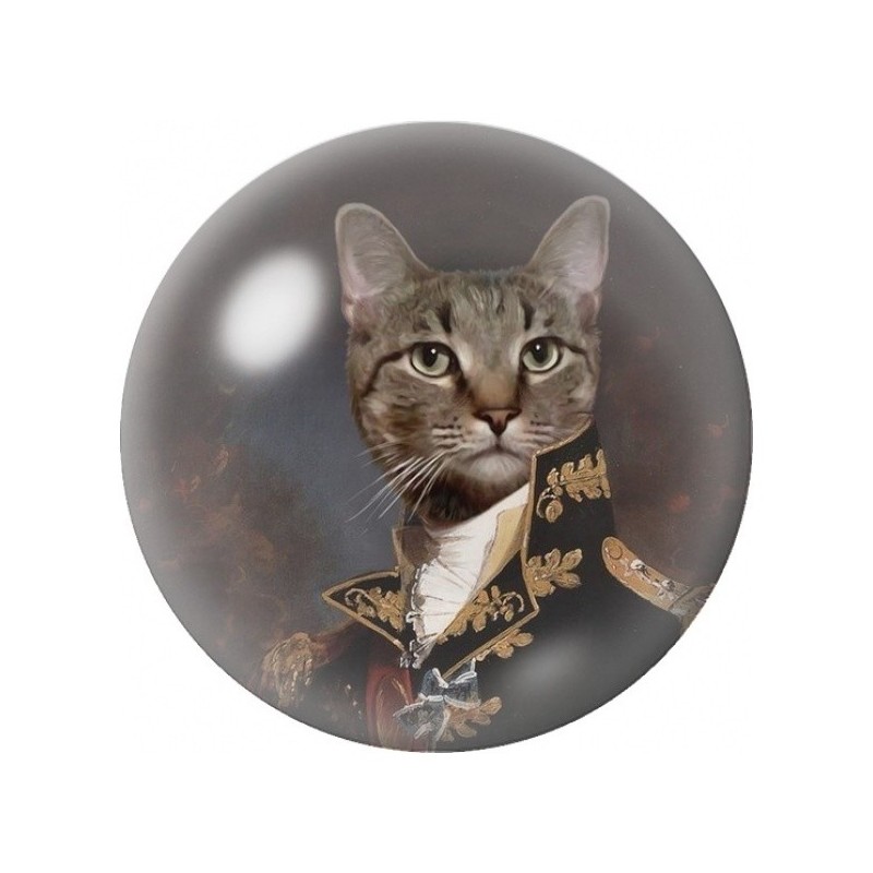 Cabochon en Verre Illustré Chat Gentleman Musicien 12 à 25mm