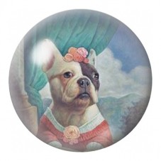 Cabochon en Verre Illustré Petit Chien Princesse 12 à 25mm pour la Création de Bijoux Fantaisie - DIY