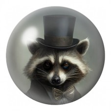 Cabochon en Verre Illustré Raton Laveur Gentleman 12 à 25mm pour la Création de Bijoux Fantaisie - DIY