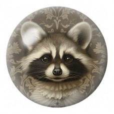 Cabochon en Verre Illustré Raton Laveur en Portrait Baroque 12 à 25mm pour la Création de Bijoux Fantaisie - DIY