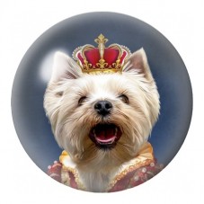 Cabochon en Verre Illustré Chien Roi à la Couronne Rouge 12 à 25mm pour la Création de Bijoux Fantaisie - DIY