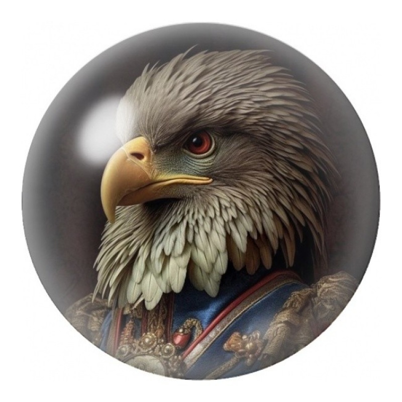 Cabochon en Verre Illustré Aigle Noble en Uniforme 12 à 25mm