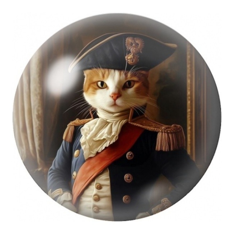 Cabochon en Verre Illustré Chat Mousquetaire 12 à 25mm