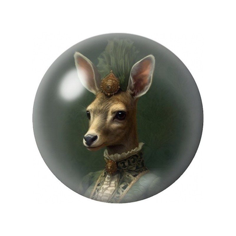 Cabochon en Verre Illustré Biche Élégante au Bijou 12 à 25mm