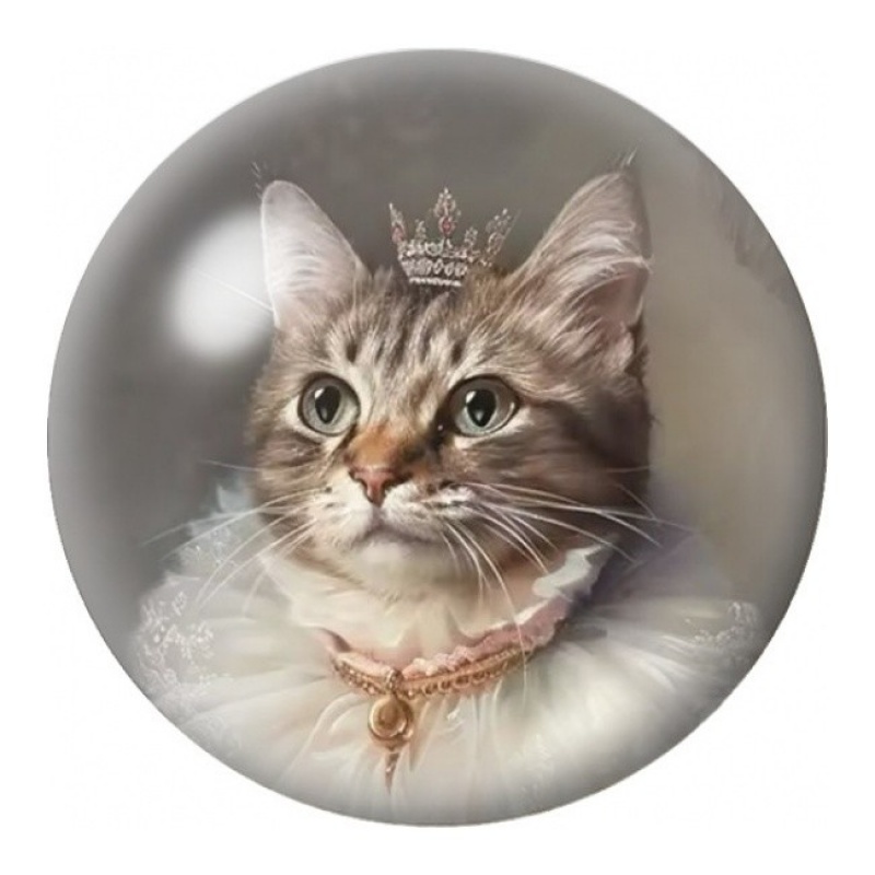 Cabochon en Verre Illustré Chat Tigré en Portrait Précieux 12 à 25mm