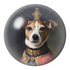 Cabochon en Verre Illustré Chien Noble à la Couronne 12 à 25mm pour la Création de Bijoux Fantaisie - DIY