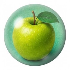Cabochon en Verre Illustré Pomme Verte 12 à 25mm pour la Création de Bijoux Fantaisie - DIY