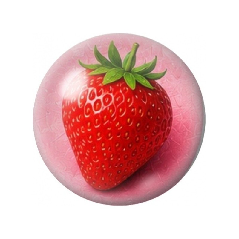 Cabochon en Verre Illustré Fraise Rouge Entière 12 à 25mm