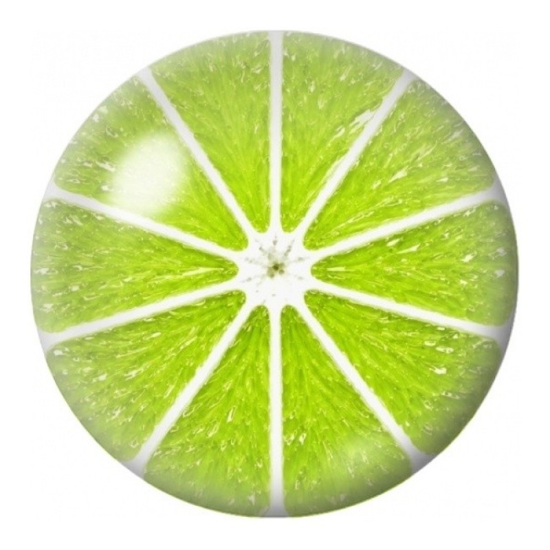 Cabochon en Verre Illustré Tranche de Citron Vert 12 à 25mm
